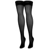 NuVein Sheer Compression Stockings for Women, 15-20 mmHg Support, Medium Denier, Thigh High, Closed Toe, Black, Small