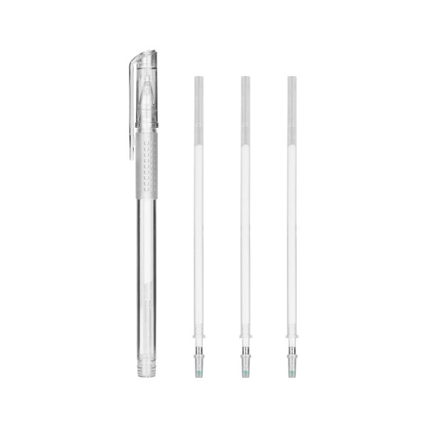 ATOMUS Skin Marker Pen Eyebrow Mapping Pen 1 Pen + 3pcs Replacement Refills Eyebrow Micro-blading Marker Pen Permanent Makeup Position Mapping Mark Tools (White)