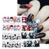 XIELIME 24 Sheets Halloween Nail Stickers Day of The Dead Water Transfer Nail Decals Skull Ghost Eye Hulk Clown Witch DIY Nail Art Stickers Halloween Party Supply Fingernails Toenails Decoration