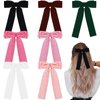 SUABNG 7 Pieces Bow Hair Clips for Women Velvet Hair Bows Ribbon Accessories Hair Barrettes with Bow Bowknot Tassel Claw Hair Clip for Women Girls