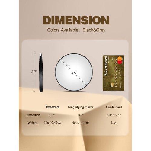 Macaki 20X Magnifying Mirror with 2 Suction Cups, 3.5 inches Magnified Makeup Mirror and Slant Tweezers,1PCS