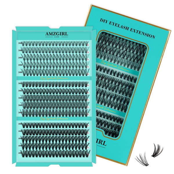 Lash Clusters 300pcs Eyelashes Cluster Individual Wispy Lashes Thin Band for Lash Extension at Home for Beginners by AMZGlRL (20d+30d+40d-D,10-16mm Mixed)