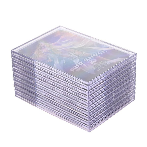 AKUXO Card Protectors Trading Card Sleeves Top Loaders 20 pcs Hard Acrylic Card Protector Clear Card Brick + 5 Display Stand Fit for Standard Sports Cards,Baseball Card Holder Cases Collectibles