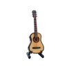 Dselvgvu Wooden Miniature Guitar with Stand and Case Mini Musical Instrument Miniature Dollhouse Model Home Decoration Ornament (3.94"x1.42"x0.59")