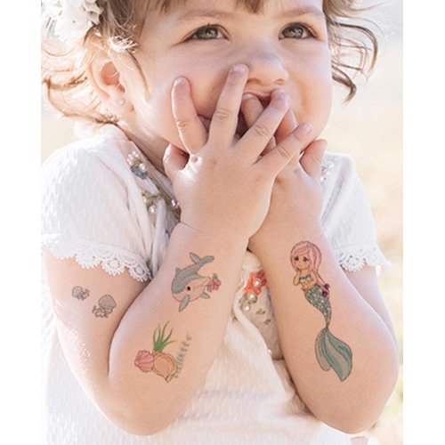 Mermaid Temporary Tattoos(80 designs) - COKOHAPPY Fake Mermaid Assorted Temporary Tattoos For Kids Children Girls Birthday Party Favors Supplies Party Accessories