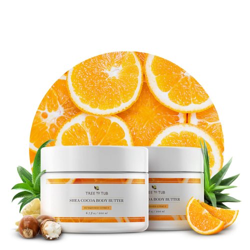 Tree to Tub Shea Body Butter for Dry, Extremely Dry, Sensitive Skin - Moisturizing Body Cream for...