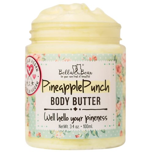 Bella &amp; Bear Pineapple Body Butter, Hydrating Formula - Vegan Travel Size, 3.4oz&#39; (3.4 oz)