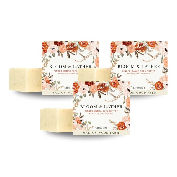 Walton Wood Farm Shea Butter Soap Bar - Ginger Mango (3-Pack)