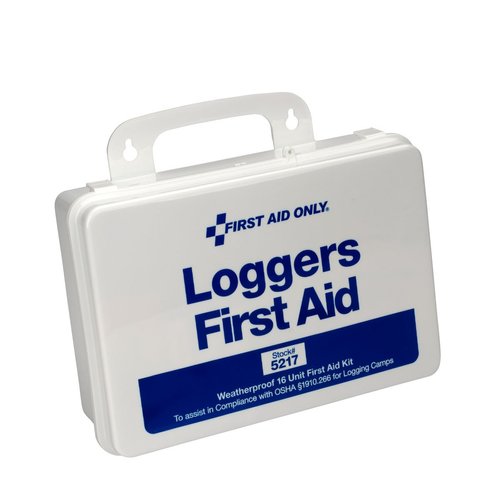 First Aid Only 5217 25-Person Weatherproof Plastic Forestry Loggers First Aid Kit, 66 Pieces