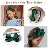 DEEKA 2 PCS 4" Dark Green Bow Headband Grosgrain Ribbon Hair Bows for Toddlers Hair Band Accessories for Little Girls Kids Set of 2 -Dark Green