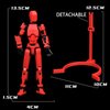 T-13 Creative Action Figure with Pose Stand,Anime Robot Building Toy Sets,Lucky Puppet Joints for Boys,Girls,Men,Women,Multi-Jointed Moveable Dummy Desk Decoration,Desktop Ornament for Game Lover,Red