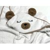 Midnight Warm - 100% Organic Turkish Cotton Hooded Bath Towel for Newborn Boys and Girls, 380 GSM Super Absorbent and Ultra Soft Terry Towel with Embroidered, 30x30 Inches (Bear)
