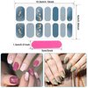 140 Pcs 10 Sheets Full Wrap Nail Stickers Nail Polish Strips Gradient Stickers Glitter Self Adhesive DIY Art Decals Strips with 2 Pcs Nail Files for Holiday Nail Decor (Classic Style)