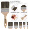 Double Thick Chip Paint Brush, 3 inches Stain Brushes for Painting Walls and Fence Staining, Wooden Handle Masonry Paintbrush for Varnish, Paste and Gesso