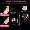 UNA GELLA Medium Almond Gel x Nail Tips, 504PCS Clear Fake Nails Tips Almond Shape Full Cover - Short Almond Acrylic Gel Nail Extension For Diy home Salon 12 Sizes