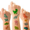 10 Sheets(120PCS) Dinosaur Temporary Tattoos for Kids Cartoon Fake Tattoo Stickers Cute Dinosaur Egg Tree Leaf Design Waterproof Body Art Tattoo Sticker for Kids Birthday Party Decoration Supplies