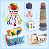 EPOGG 6 in 1 Montessori Toys for Babies 6-12 Months Up - Incl Pull String Toy, Stacking Cups, Tissue Box, Suction Cup Spinner, Stacking Blocks,Activity Cube, Baby Toys for 1 2 3 Year Old