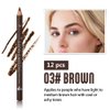 12Pcs brown eyebrow pencil, wooden hard-core eyebrow pencils, eyebrow pencil medium brown, eyebrow and eyeliner pencils, waterproof and sweat-proof, beginner makeup eyebrow pencil, medium brown