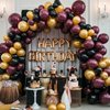 Black Burgundy Yellow Balloon12 Inches Black Burgundy Gold Confetti Balloons for Kids Magical Wizard School Party Birthday Decorations Birthday Balloons Baby Shower Engagement Party Supplies