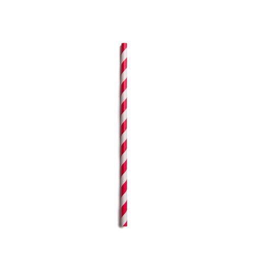 Restaurantware 7.8 Inch Paper Straws For Drinking 100 Sturdy Eco-Friendly Paper Straws - Premium Spiral Design Red Paper DurablePaper Straws Vibrant Colors For Cold Drinks