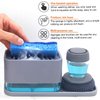 4 in 1 Dish Soap Dispenser and Sponge Holder Set for Kitchen Sink with Soap Dispensing Dish Brush, Sink Tray, Scrub Sponge, Brush Head