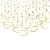 Gold Hanging Swirl Decorations Plastic Streamers Foil Swirls Ceiling Decorations Wedding Baby Shower Birthday Party Decorations, Pack of 30