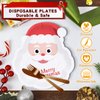 EPHYO 50 Count Christmas Paper Plates Disposable Party Santa Plates for Dessert Dinner Appetizer Salad Cake Cookies Merry Christmas Holiday Dinnerware Party Decoration Supplies