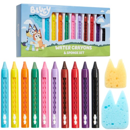 Bluey Bath Crayons for Kids Toddlers, Water Colouring Set Bath Toys Washable Non Toxic Easy Grip, Kids Gifts