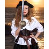 Xtinmee 5 Pcs Womens Pirate Costume Cosplay Renaissance Blouse Medieval Outfit Corset Belt Viking Accessories(Brown, Small)