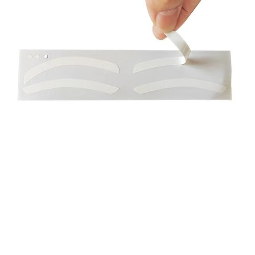 Generic Eyebrow airbrush sticker stencil disposable 6 pairs eyebrow tint stickers, White transparent