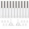 GTHER 10PCS 10ML Empty Lip Gloss Containers Tube with Wand, Refillable Lip Balm Bottles, Lipstick Sample Container and Funnel and Rubber Stoppers for Girls DIY Lip Samples, Silver Top