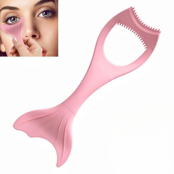 Mascara Shield Applicator Guard and Eyeliner Tool Set Mascara Eyelash Comb Applicator Eyeliner Stencils for Quick Eye Makeup (Pink, L)
