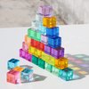 KOAICS Rainbow Crystal Acrylic Cubes Children Learning Color Light Shadow Toy, Stacking Gem Blocks Sensory Building Blocks for Kids(32PCS)…
