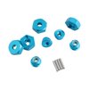 GDOOL 12mm Wheel Hex Hubs Drive Adapter 5mm Thick & Flange M4 Lock Nuts Aluminum for Redcat Axial HSP WLtoys Himoto RC Truck Model Car Upgrade Parts (Blue)