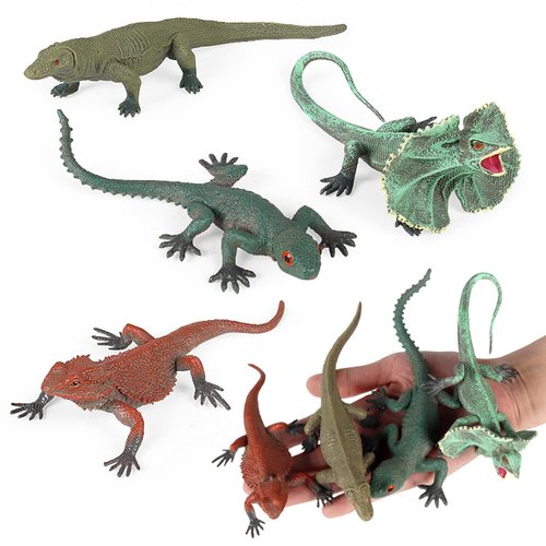 SCAHOW 12PCS Fake Lizard Toys Realistic Rubber Reptile Animal Figures Plastic Wilde Life Creatures Lizard Figurines for Kids, Halloween Party Favor Prank Props Scary Toy