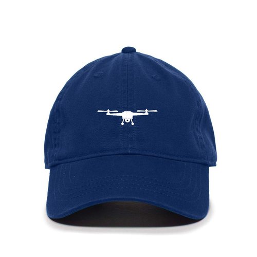 Tech Design Drone Symbol Baseball Cap Embroidered Cotton Adjustable Dad Hat Royal Blue