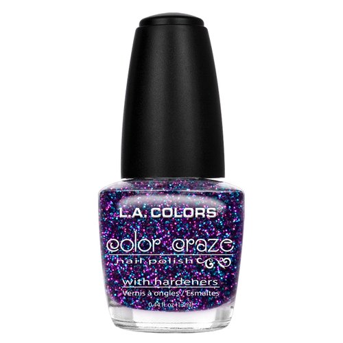 L.A. COLORS Color Craze Nail Polish, Aqua Crystals CNP448