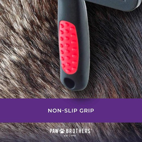 Paw Brothers Soft Pin Curved Slicker Brush for Dogs, Professional Grade, Coated Tips, Maximum Coverage, Gentle on Skin, Medium