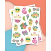 xo, Fetti Summer Pool Party Temporary Tattoos for Kids - Glitter styles | Birthday Party Supplies, Beach Party Favors + Tropical Decor