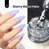 beetles 2 In 1 Silver Glitter Top Coat, 15 ML No wipe Stars Moon Halo Top Coat Soak Off UV Uv Led Gel Nail Polish Long Lasting Highly Shine Manicure Art Decoration Supplies