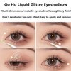 Go Ho White Metallic Glitter Eyeshadow Liquid,Shimmer Eye Shadow Bling,Glitter Eyeliner Sparkle Eye Glitter Stick,Loose Glitter Glue Korean Makeup for Women,03# White Shine
