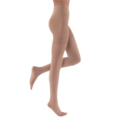 JOBST Relief 20-30 mmHg Compression Stockings, Waist High Pantyhose, Open Toe, Medium, Beige