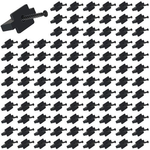 100 Pack Hidden Fasteners Nylon Clips Composite Decking Fasteners with Mounting Screws for Deck Fastening for Deck Boards, Wood Deck Frames and Other Grooved Composite Decks