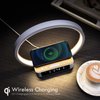 WILIT Bedside Table Lamp, Touch Lamp with Alarm Clock with Wireless Charging Wake-up Light, LED Desk Lamp 3-Grade Dimmable Nightstand Light for Bedroom, Living Room, Office