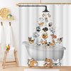 Cute Raining Dogs Shower Curtain,Funny Dog Cartoon Corgi Kids Shower Curtains Hilarious Cute Animal Pets Playing Water Design Paw Pattern Children Bath Curtain Waterproof Fabric with Hooks,72''x72''