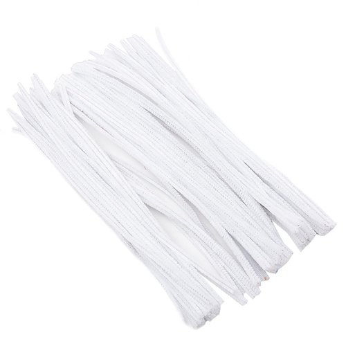 White Pipe Cleaners, 100pcs Thick Pipe Cleaners Craft Supplies, 15 Colors Chenille Stems Art Supplies 12 inch Pipe Cleaners Chenille Stems for Make Creative DIY Arts Projects