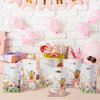 3sscha 50Pcs Spring Floral Tulip Party Favor Bag - Springtime Flower Plastic Waterproof Goodie Bag Bloom Butterfly Rectangular Gift Bags for Kids Birthday Baby Shower Decoration Party Supplies