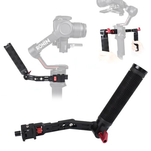 Akeipho Adjustable NATO Briefcase Sling Handle for DJI Ronin RSC2 / RS3 / RS3 Mini, Gimbal Handgrip Extension Grip with Cold Shoe Mount 1/4" 3/8" Holes for Video Light, Microphone, Monitor