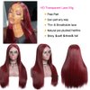 20 Inch 99J Burgundy Lace Front Wigs Human Hair 13x4 Straight Lace Front Wigs Human Hair Pre Plucked Wine Red Colored Straight Wigs Human Hair Full Lace Human Hair Wigs for Black Women Glueless Wigs