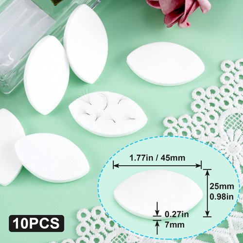 OIIKI 10Pcs Eye Shaped Practice Sponge, 7mm Lash Exercise Sponge, Practice Sponges, Lash Map Sponge for Beginners Makeup Eyelash Lash Extensions Supplies for Women